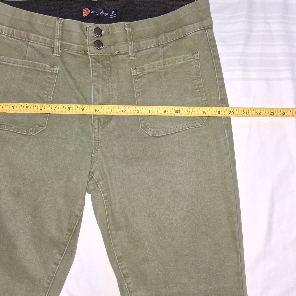 Indigo Poppy Black Textured Fabric Jeans Women Size 14 - Picture 11 of 16